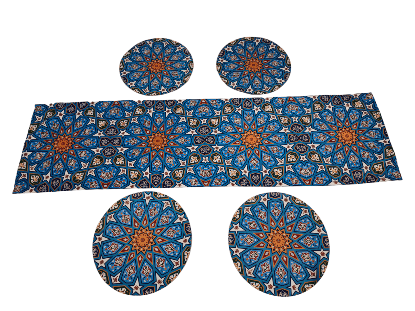 Turkish cotton kitchen décor, place mats and table runners. Traditional Turkish designs. Kitchen and lounge decor, stylish and unique kitchen and lounge room items. Gift ideas, housewarming gift. Colourful home designs.