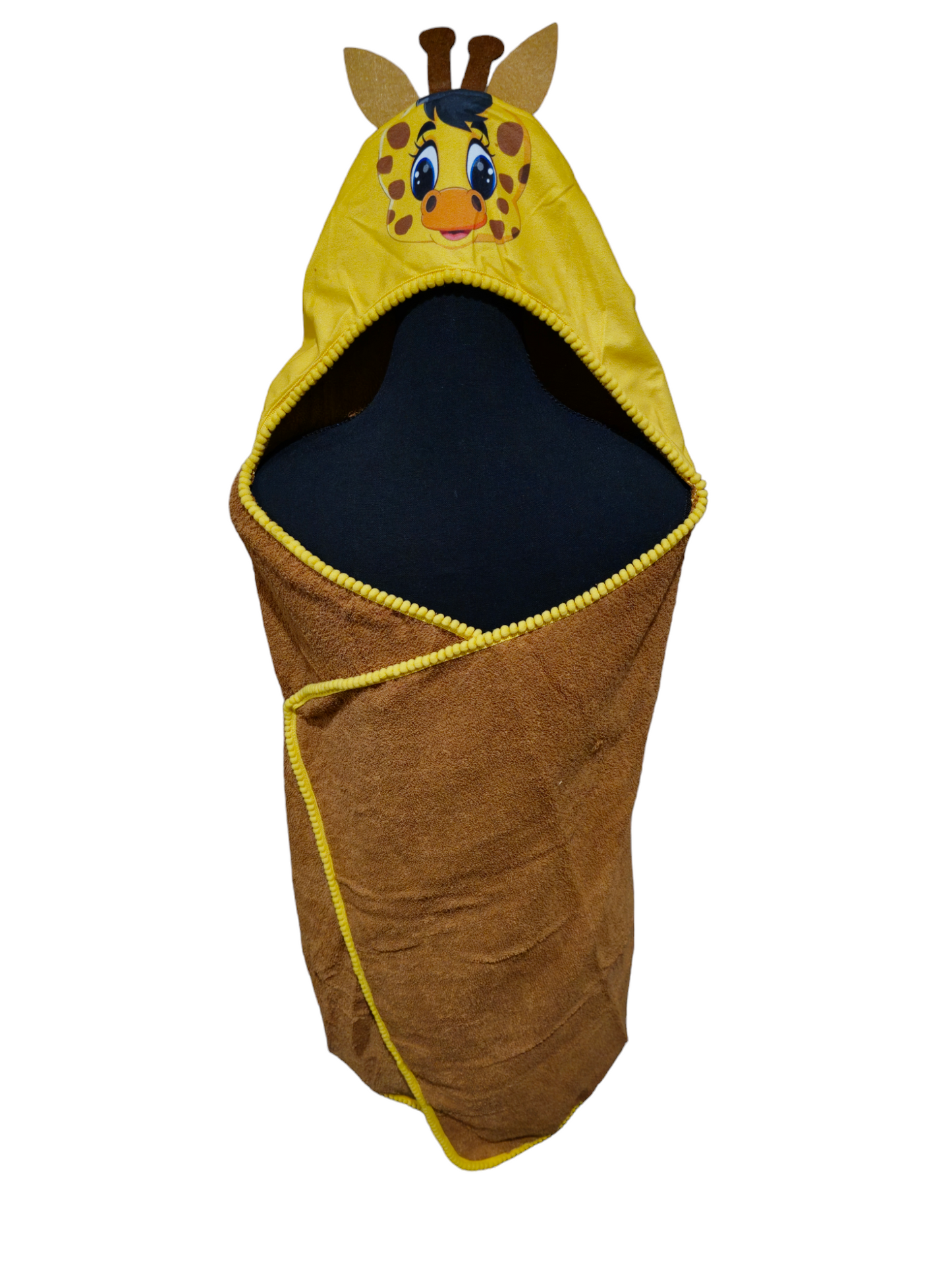 Kids Hooded Towel Brown Giraffe - My Home Exclusive 100% cotton soft and absorbent kids bathrobes, perfect for bath or pool time. Kids bathrobes and towels, Turkish cotton colourful, unique and luxurious. Fun kids bath time, kids swimming lessons, bubble bath, pure cotton, gift ideas, pool party, children’s birthday present.