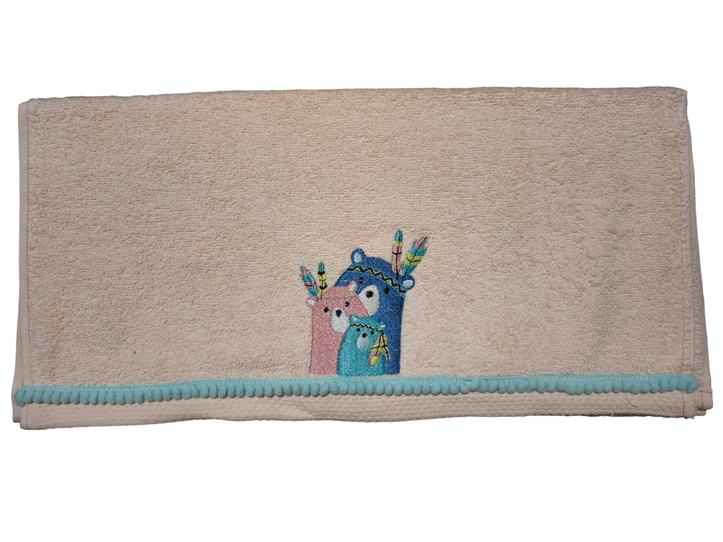 Kids Towel Pink Feather Bear 50x90cm - My Home Exclusive