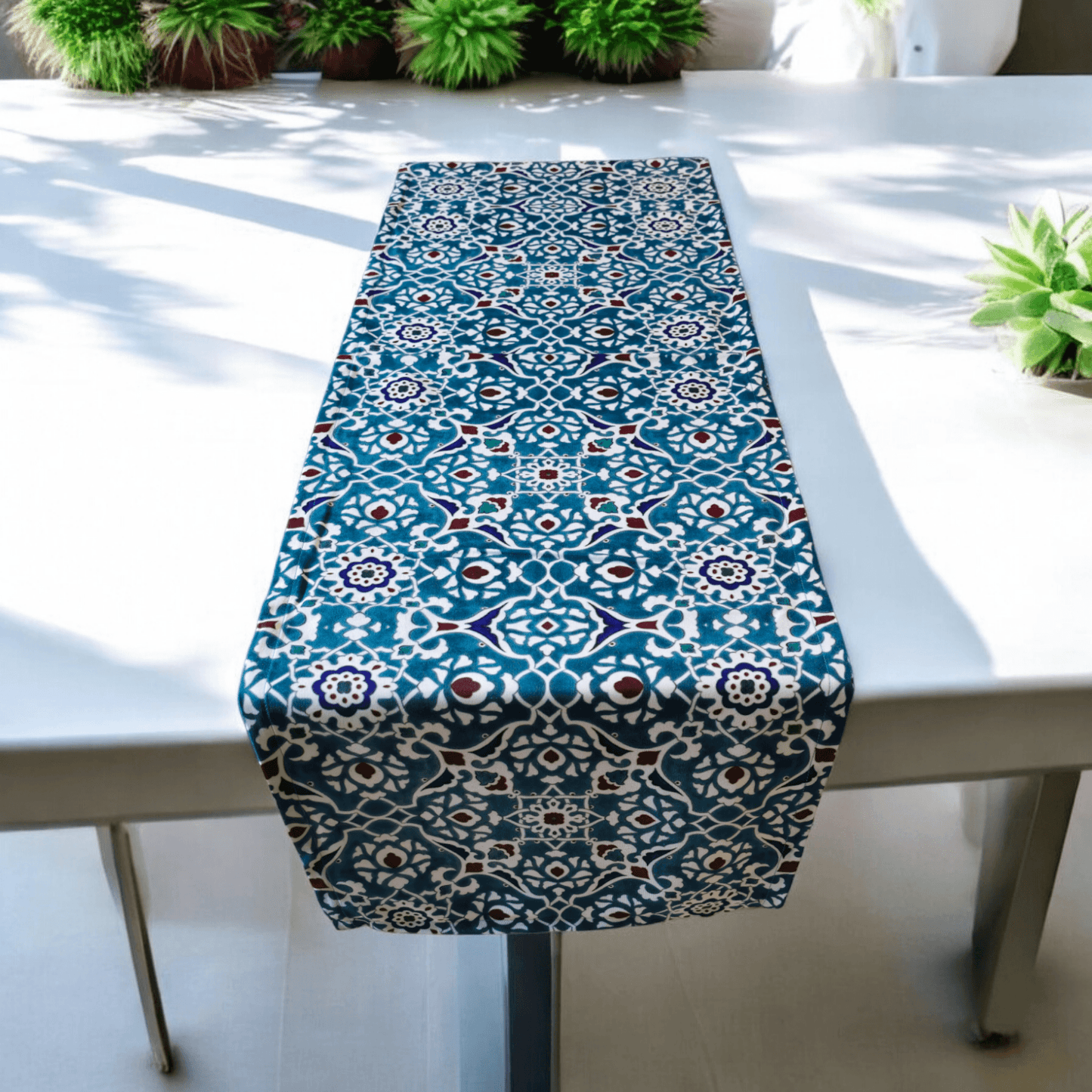 Turkish cotton kitchen décor, place mats and table runners. Traditional Turkish designs. Kitchen and lounge decor, stylish and unique kitchen and lounge room items. Gift ideas, housewarming gift. Colourful home designs.