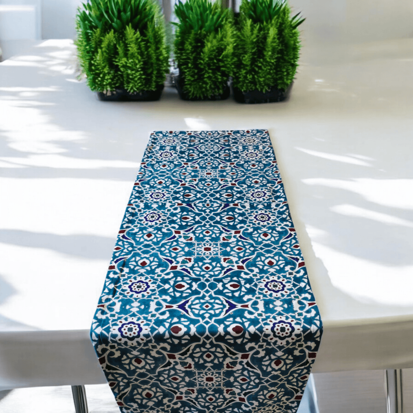 Turkish cotton kitchen décor, place mats and table runners. Traditional Turkish designs. Kitchen and lounge decor, stylish and unique kitchen and lounge room items. Gift ideas, housewarming gift. Colourful home designs.