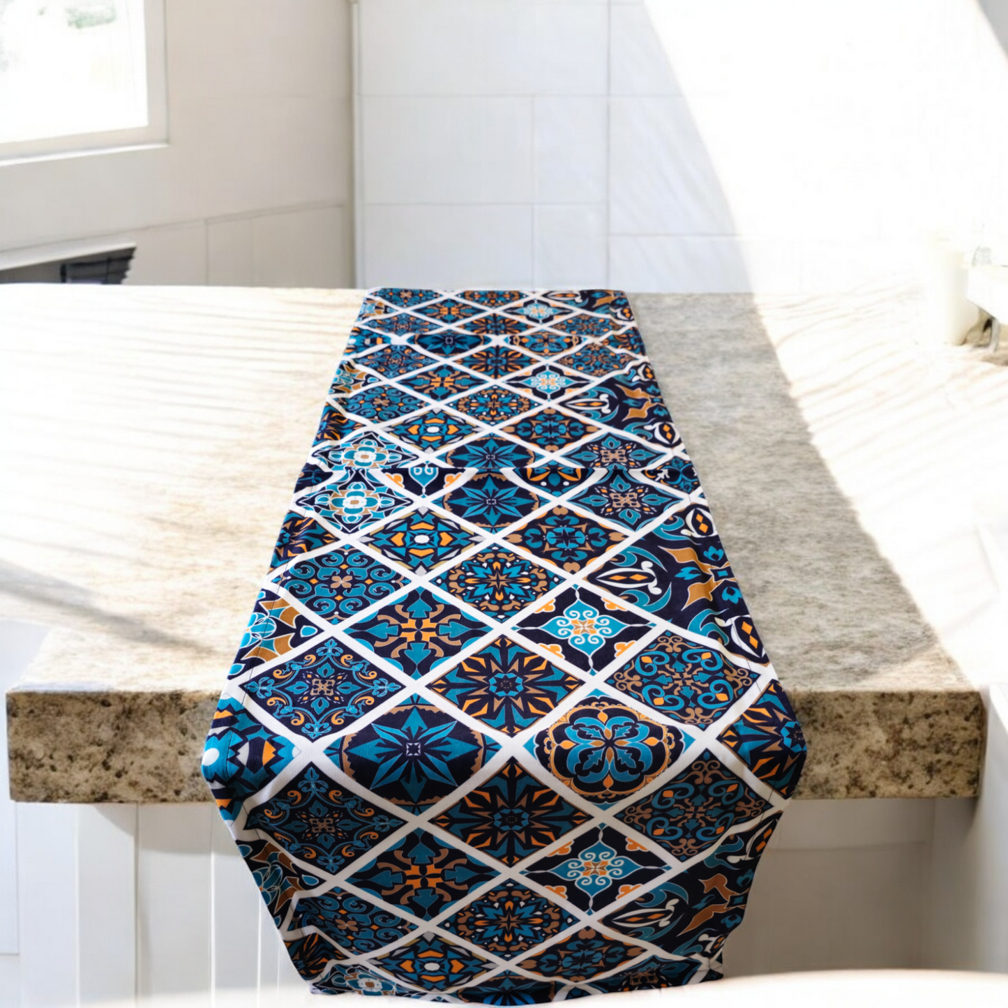 Turkish cotton kitchen décor, place mats and table runners. Traditional Turkish designs. Kitchen and lounge decor, stylish and unique kitchen and lounge room items. Gift ideas, housewarming gift. Colourful home designs.