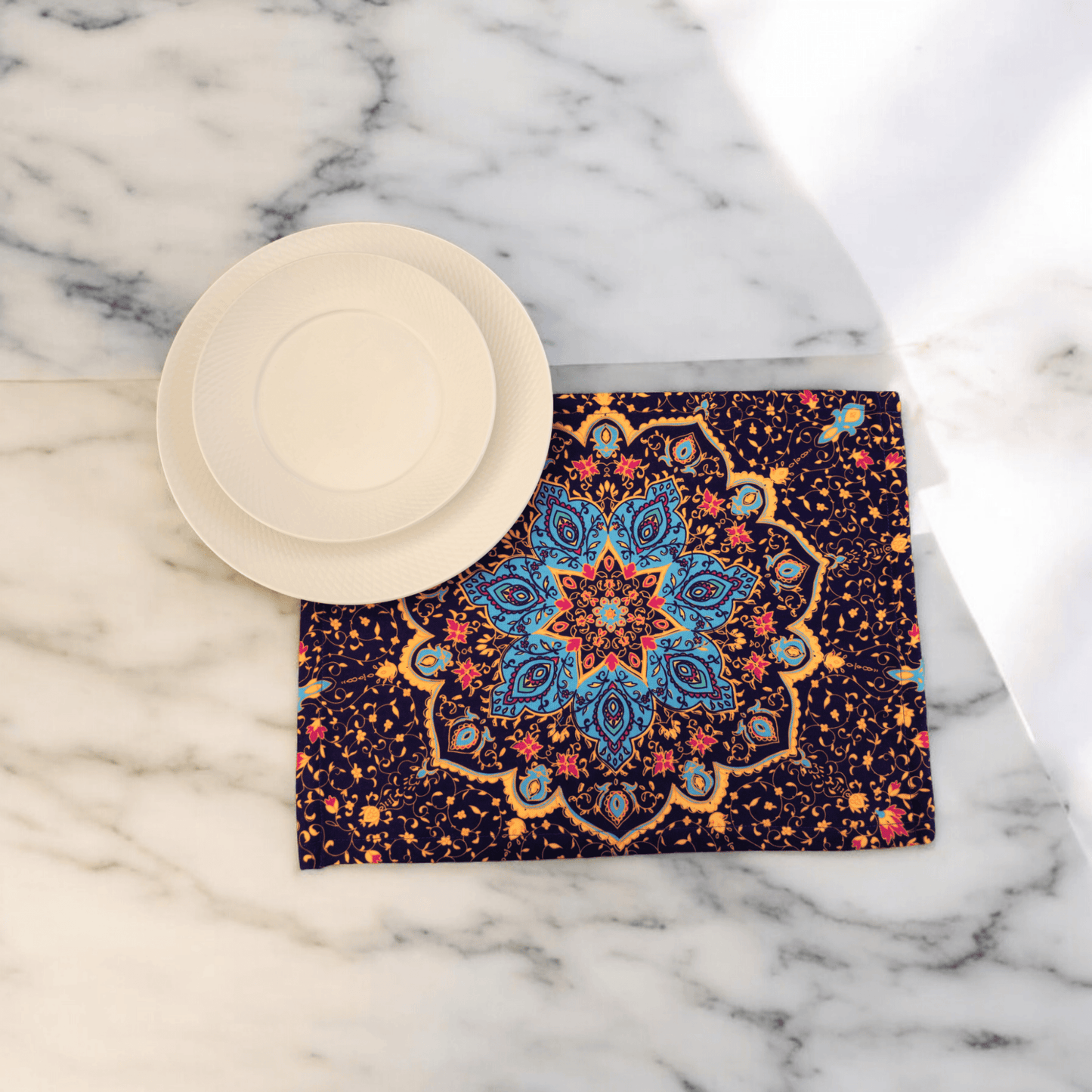 Turkish cotton kitchen décor, place mats and table runners. Traditional Turkish designs. Kitchen and lounge decor, stylish and unique kitchen and lounge room items. Gift ideas, housewarming gift. Colourful home designs.