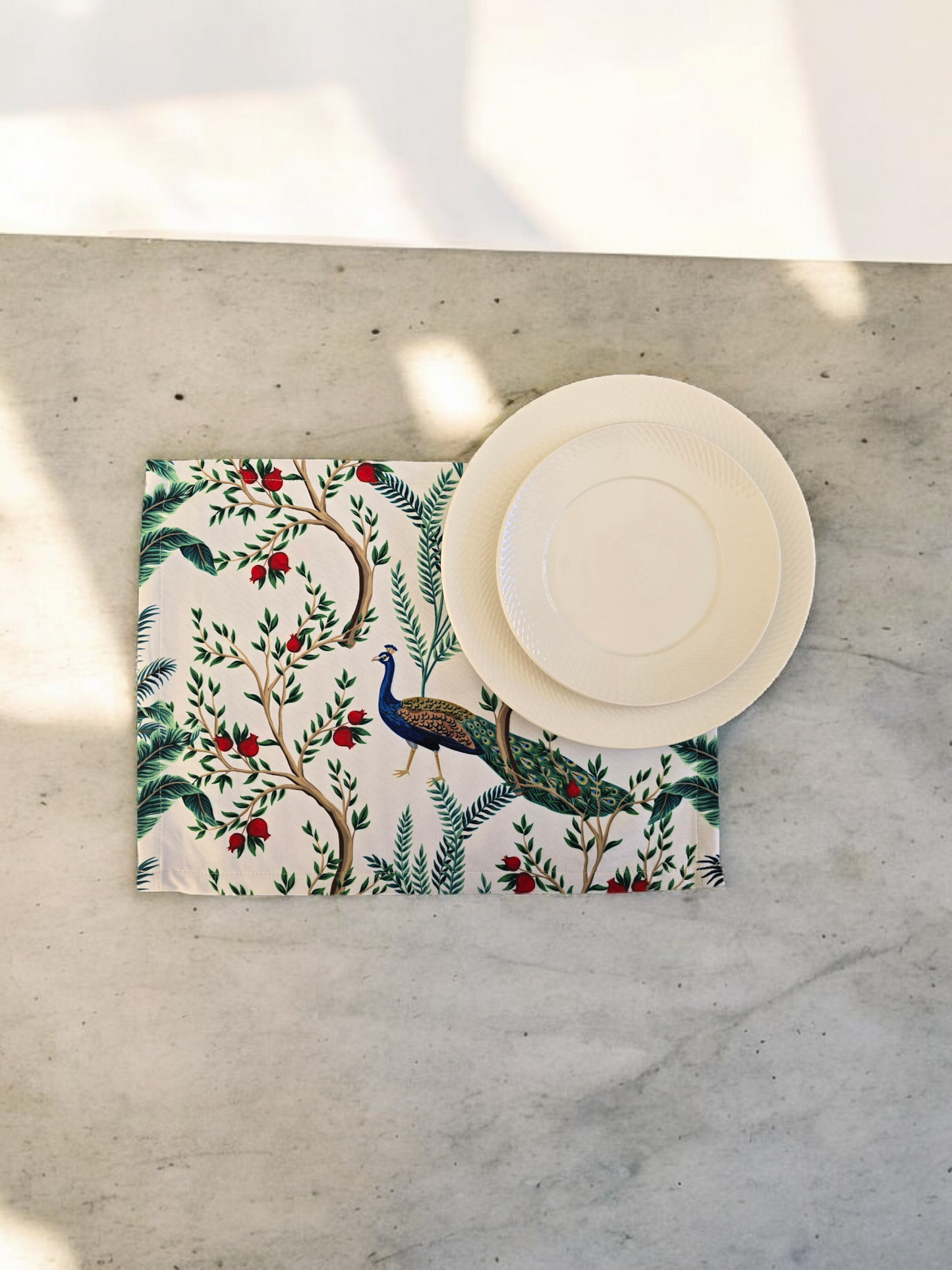 Cotton Place Mats 43x32cm - Peacock