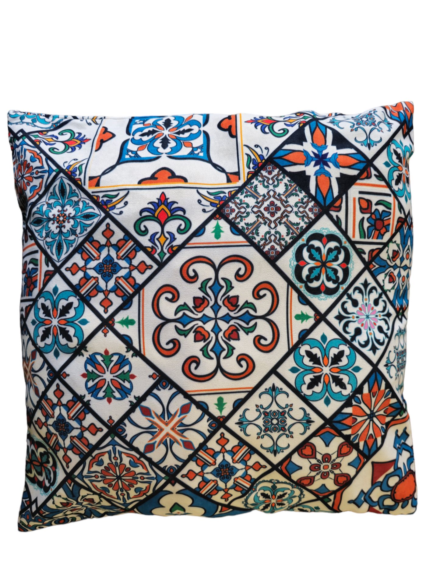 Turkish cotton colourful cushion cover. Traditional Turkish designs. Kitchen and lounge decor, stylish and unique kitchen and lounge room items. Gift ideas, housewarming gift. Colourful home designs.