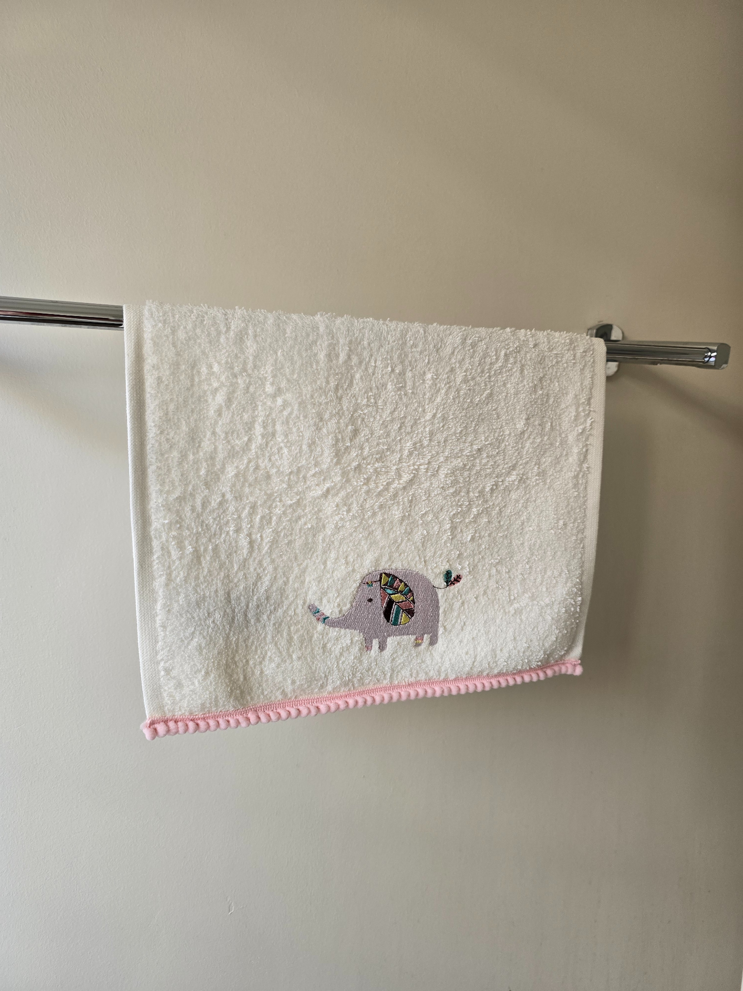 Kids Towel White Elephant 30x50cm