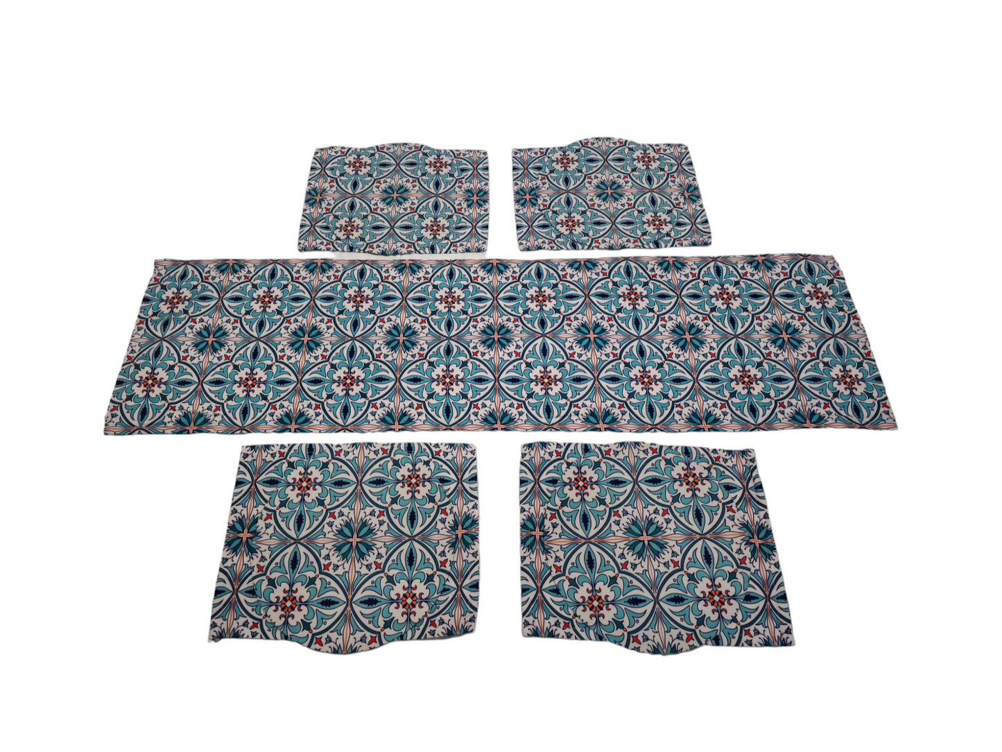 Turkish cotton kitchen décor, place mats and table runners. Traditional Turkish designs. Kitchen and lounge decor, stylish and unique kitchen and lounge room items. Gift ideas, housewarming gift. Colourful home designs.