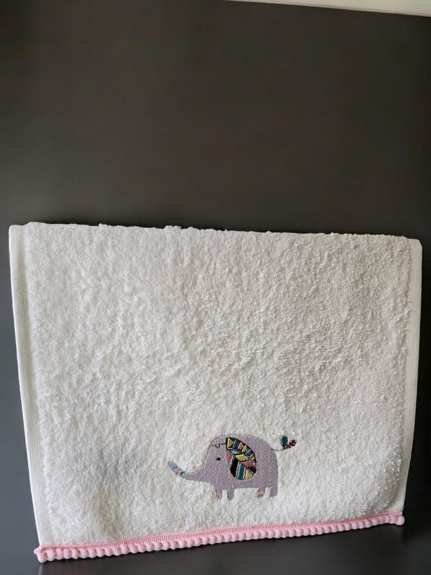 Kids Towel White Elephant 30x50cm