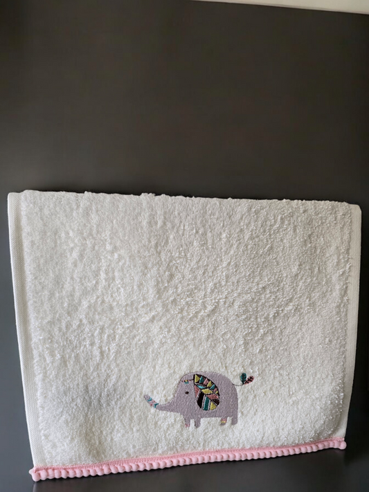 Kids Towel White Elephant 30x50cm