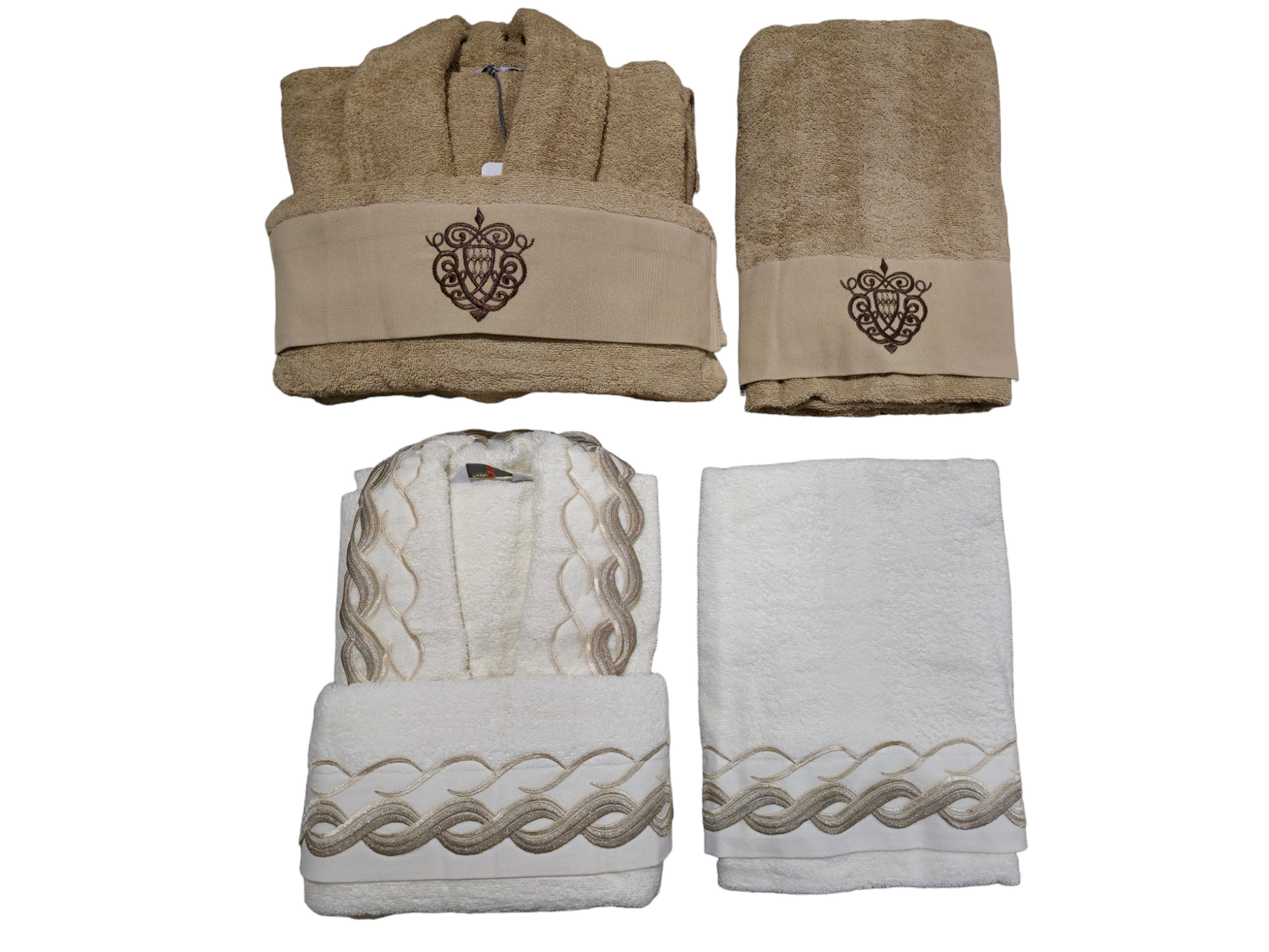 Turkish Cotton Towel and bathrobe Set My Home Exclusive. Quality Turkish cotton luxury towels and bathrobe sets. Luxurious and stylish towels and bathrobes. Wedding gifts and bridal wear. 