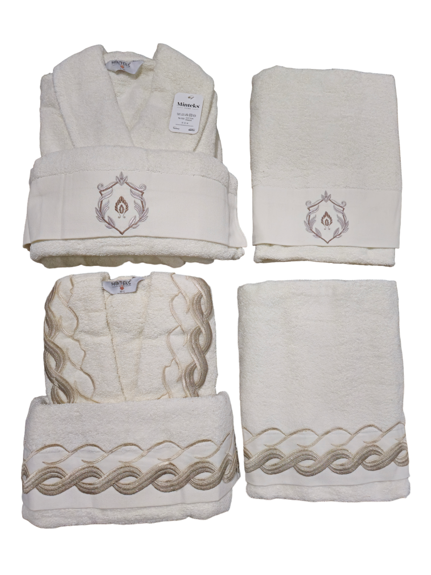 Turkish Cotton Towel and bathrobe Set My Home Exclusive. Quality Turkish cotton luxury towels and bathrobe sets. Luxurious and stylish towels and bathrobes. Wedding gifts and bridal wear. 