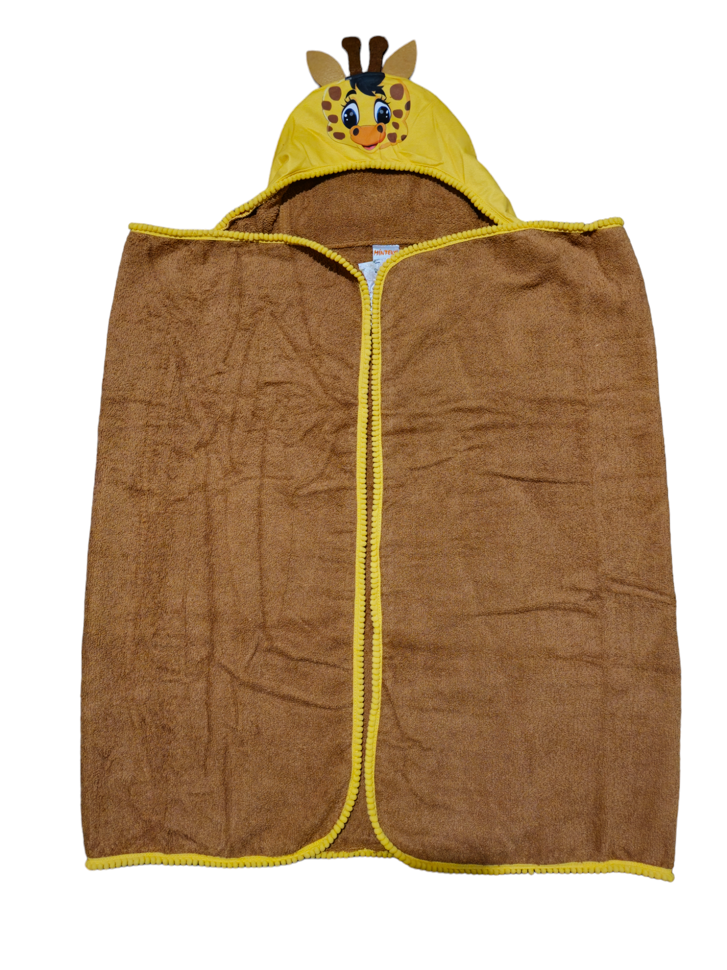 Kids Hooded Towel Brown Giraffe - My Home Exclusive 100% cotton soft and absorbent kids bathrobes, perfect for bath or pool time. Kids bathrobes and towels, Turkish cotton colourful, unique and luxurious. Fun kids bath time, kids swimming lessons, bubble bath, pure cotton, gift ideas, pool party, children’s birthday present.